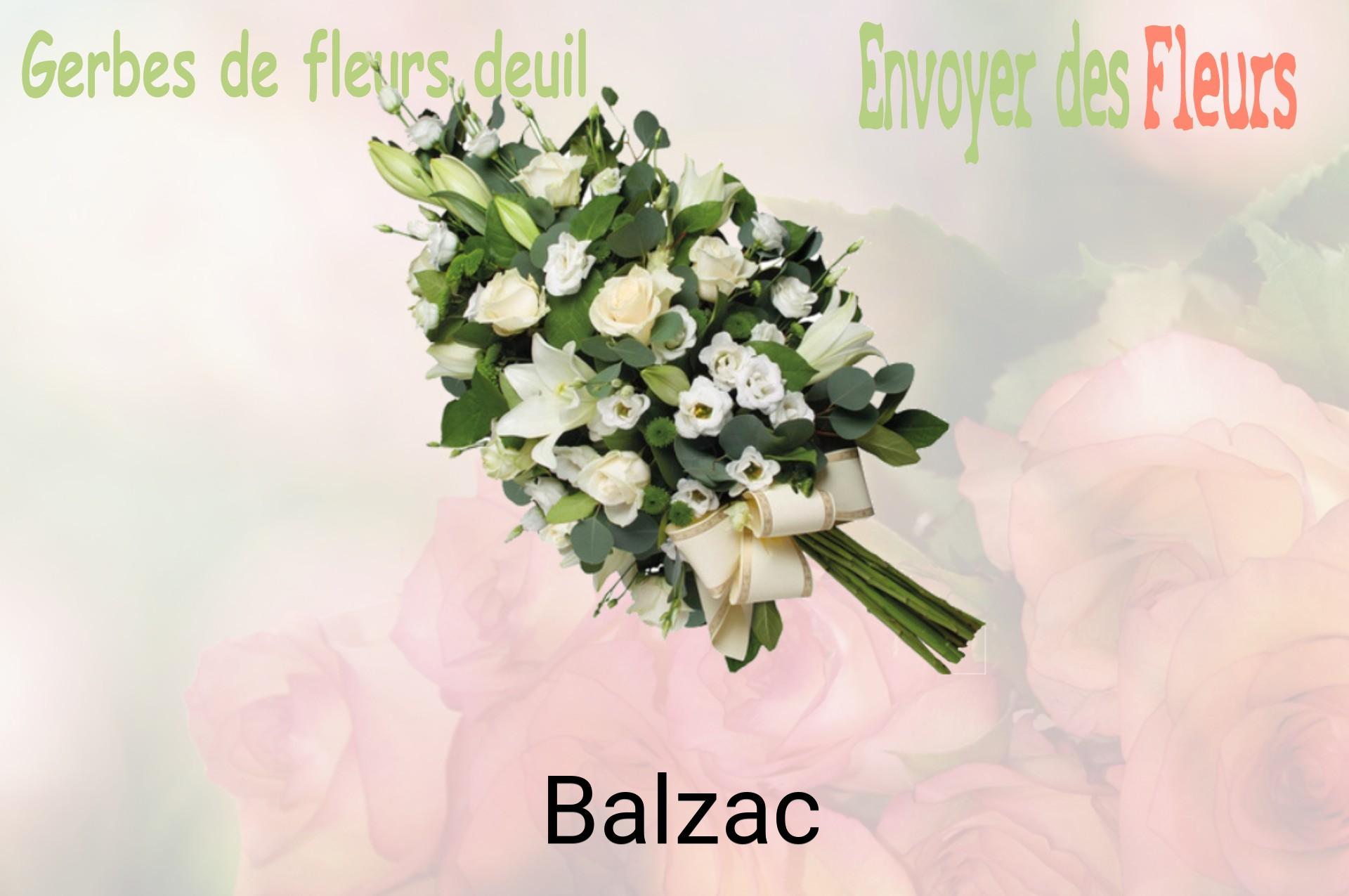 Gerbe de fleurs de deuil livrée à Balzac